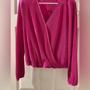 Elegant Pink Pleated Women's Top